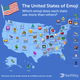 Illustration for article titled This interactive map charts the most popular emoji by state